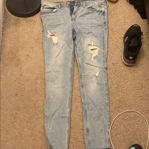 Blue ripped jeans